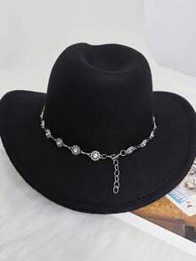 1pc Rhinestone Clover Hat Chain, Versatile Detachable Decoration Suitable For Various Hats, Holiday Gift & Daily Hat Accessory To Make Your Hat More Beautiful