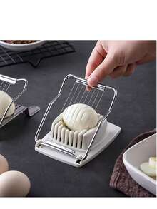 1pc Stainless Steel Wire Egg Cutter With Easy Twist - Perfect For Kitchen And Restaurant Use, Ideal For Slicing Eggs, Fruit And Vegables, Kitchen Accessories, Egg Slicer