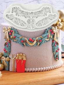 1 件圣诞松果、驯鹿、圣诞老人图案硅胶模具树脂模具 DIY