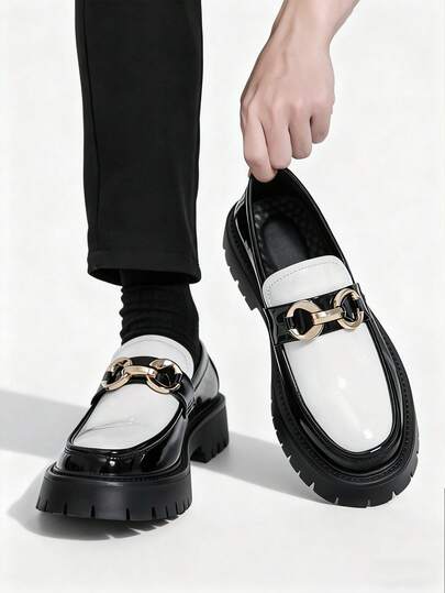 Nuevos mocasines de estilo británico para hombre, con un toque vintage y una sensación de alta gama asequible, suaves y cómodos, con puntera redonda, zapatos de cuero elegantes y formales, con suela gruesa antideslizante, adecuados para uso casual, citas, fiestas, bodas, novio y ocasiones sociales en primavera/verano/otoño. Nota: Corre pequeño, por favor pida un número talla grande grande.