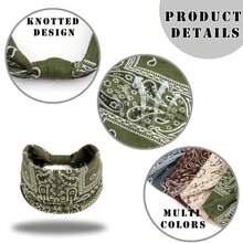 4pcs Paisley Pattern Knot Design Hair Band, Boho Wide Elastic Knotted Headband For Gym Workout, Hair Accessories For Yoga Wear, Dance, Mothers Day Gift Ideas, Gifts For Wife, Zigzag Headband For Camping - 彩色 - 查看 6