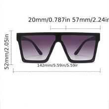 1 Piece Fashion Large Frame Integrated Glasses 2024 New Model Unisex Street Shooting Glasses - 黑色 - 查看 4