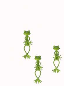 3pcs Creative Frog Plant Stand, Fun Green Frog Plant Holder, Frog Fixed Plant Rack Frog Support Frame, Vine Vertical Climbing Assisted Growth Clip, Suitable For Gardening/Potted Plants/Plant Decoration