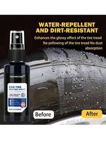 HGKJ P16 汽车轮胎光亮涂层喷雾，轮胎及塑料橡胶轮毂修复喷雾，抛光增强剂，汽车美容，提供保护和持久光泽，轮胎光亮喷雾，黑色轮胎抛光涂层，增亮剂，持久有效，紫外线防护，多功能轮胎翻新剂 - 彩色 - 查看 4