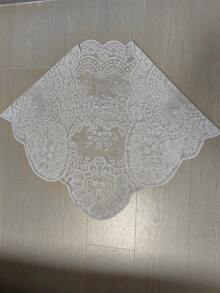 1 peça 125 cm * 60 cm acabamento em renda branca, tecido decorativo para roupas, abajur, toalha de mesa, bainha de vestido