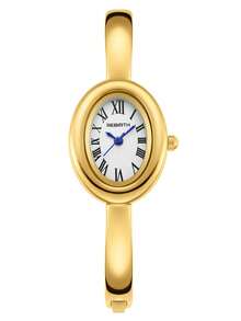 1pc Women's Minimalist Vintage Delicate Small Versatile Bracelet Quartz Watch Suitable For Daily Wear - Gold - View 12