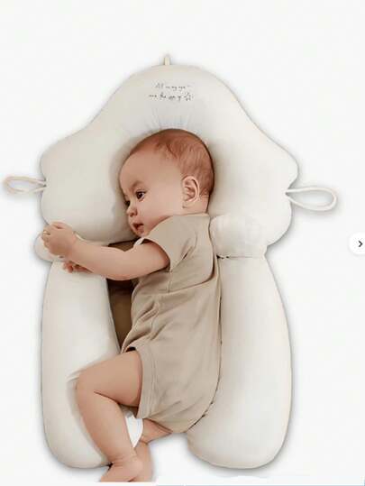 Almohada para bebé recién nacido, almohada para recién nacido de 0 a 12 meses, durmiente portátil y transpirable con funda de algodón 100%