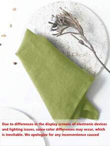 6/12件装复古美式纯色简约防皱柔软吸水餐巾，适用于酒店/餐厅/家庭/派对装饰，可用作餐巾、抹布、鸡尾酒餐巾。 - 綠色 - 查看 3