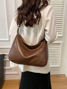 Sac bandoulière rétro Melad, nouveau sac à main de mode coréenne pour femmes, sac à épaule de grande capacité, indispensable pour la rentrée scolaire, excellent cadeau pour la fête des enseignants, motif de lettre personnalisable, réutilisable, sac pour enseignants, cadeau idéal pour les éducateurs, cadeau de demoiselle d'honneur pour maman - Tabac - Voir 9