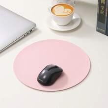 1pc Small Round Single/Double-Sided Solid Color Mouse Pad, Non-Slip Computer Office Gaming Desk Mat For Women