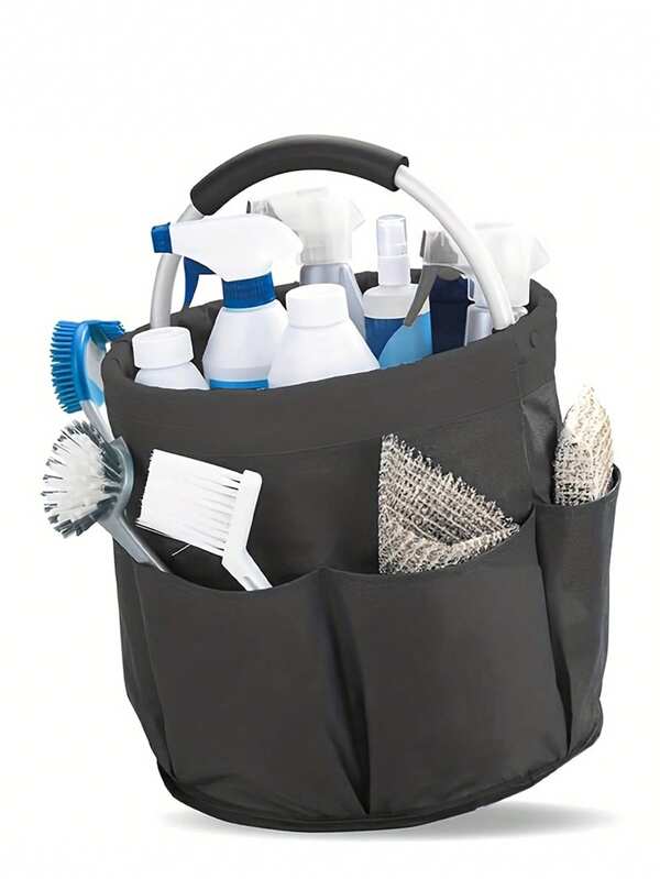 6-Compartment Gardening Tool Bag With Pockets - Durable Oxford Fabric, Foldable Space-Saving Design, Round Handle For Easy Carrying - Essential Home Gardening And Outdoor Camping Storage Basket,Room Decor,Halloween Decor,Fall Decor,Christmas Halloween Christmas Decorations