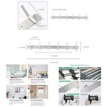 Coat Rack Wall Mounted, Stainless Steel Silver Towel Racks With 4 Hooks Bathroom Kitchen Bedroom Door - 18.11" (6 Hooks) Silver - View 1