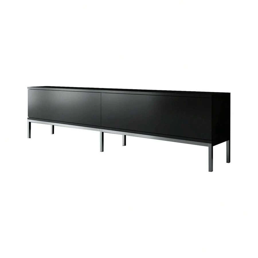 Dmora Espero - Mobile Porta tv, 30x180x47h cm Nero, Modulabile