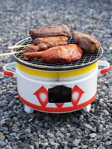 1 Set Of Barbecue Stove + Grill + Barbecue Tongs And Anti-Scalding Gloves, Suitable For Outdoor Barbecue, Family Picnics, Winter And Christmas Can Be Used As A Wood Stove, Can Be Given As A Christmas Gift To Friends And Relatives Who Like The Outdoors, Is A Good Gift For Family And Mother - Multicolor - View 8