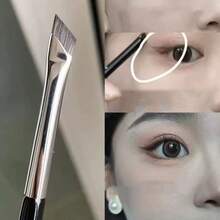 Juego de brochas para delineador de ojos y cejas, incluye brocha angulada delgada para delineador de gel, brocha de punta fina para cejas, y brocha plana para tinte de cejas