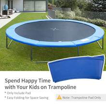 SOOZIER 14FT Trampoline Pad Replacement, Φ168" Spring Cover, Water-Resistant Universal Round Trampoline Safety Pad, No Holes For Pole, Blue - Blue - View 5