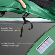 SOOZIER ⌀8ft Trampoline Pad ⌀96" Spring Safety Replacement Gym Bounce Jump Cover EPE Foam Green - Dark Green - View 6