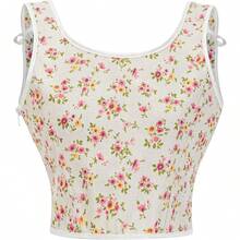 Women's Waist Cincher Bustier Boned Corset With  Design In 2025 - Yellow & Pink Floral - View 4