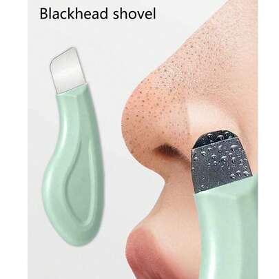 Herramienta ergonómica para eliminar puntos negros - Limpiador suave de poros faciales, raspador facial de silicona, limpieza profunda, raspador exfoliante de la piel, extractor de puntos negros de la nariz, herramienta de cuidado de la piel unisex, accesorios fáciles de usar para la limpieza de poros