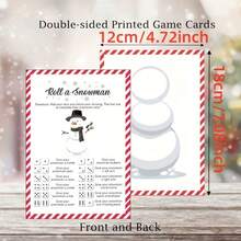 Snowman Dice Game - Christmas Family Activities And Classroom Party Game Set, With Double-Sided Winter Festival Painting Cards, Winter Fun, Festival Entertainment, Holiday Theme, Seasonal Design - Multicolor - View 3