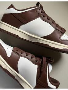 Hazelnut Brown Leather Casual Tennis Shoes For Men And Women, Sizes 34 To 43 - 鏽棕色 - 查看 2