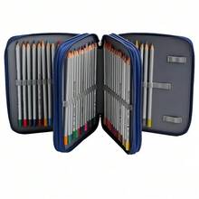 1pc Oxford Cloth Large Capacity Pencil Case, Student Stationery Bag With 78 Compartments, Suitable For Fine Art Drawing, Sketching Brush Storage