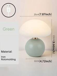 1 Stück europäische cremefarbene Pilz Tischlampe mit dimmbarer Funktion | abgerundeter Eisenkörper, erhältlich in Rosa/Gelb/Weiß. Ideal für Innenraum-Tischdekoration, Ambiente-Beleuchtung in Schlafzimmern und Wohnzimmern, sanfte Beleuchtung für Arbeitszimmer und Cafés.