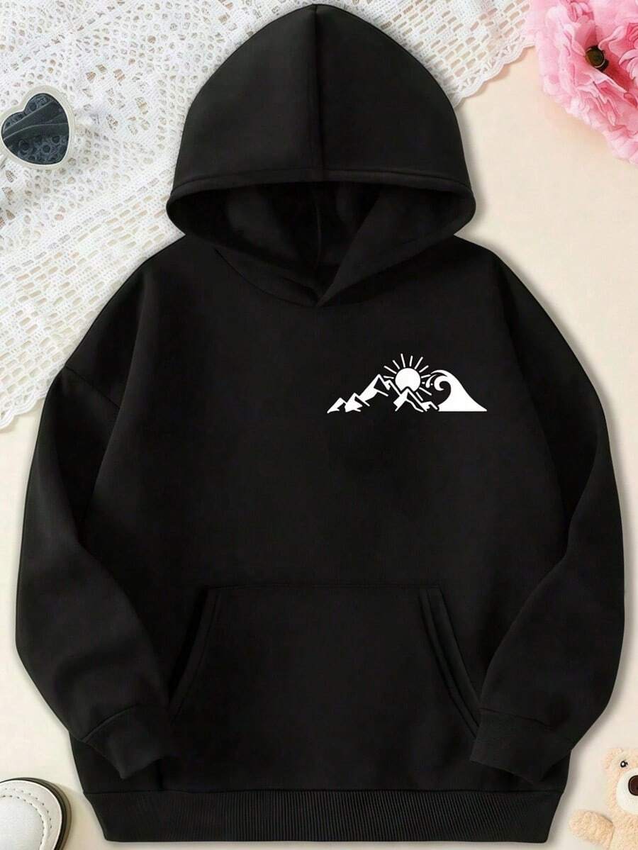 Hoodie Mountain Climbing Retro Climber Mountaineer Men Women Kids Hoodie- Hoodie Hoodie,Fall Hoodies,Men's Fall Clothes,Street Wear,Halloween,Mens Hoodies,Y2k Clothes,Jesus Hoodie,Thanksgiving Day,Nightmare Before Christmas,Christmas - màu đen - Xem 1