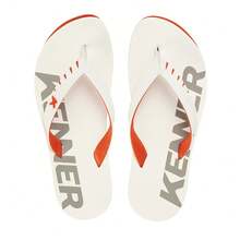 Kenner Flip Flop Sandal Red Original Men's Women's - 白色和橙色 - 查看 4