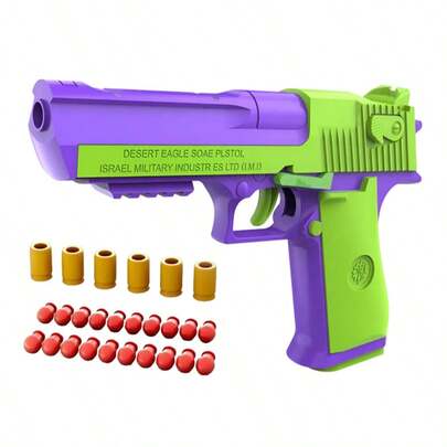 Pistola Desert Eagle Juguete Fidget Antiestrés Zanahoria 3d mini antiestrés  Rábano lanzador blaster con cargador extraíble removible balas casquillos espuma educativo imitación realista automática descompresion