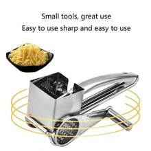 Stainless Steel Rotary Cheese Grater – Vegetable Slicer Shredder Cutter Tool - Sliver - View 5
