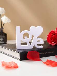1pc White Double-Layer Love/Home Letter Decor, Modern Minimalist PVC Material Home Decor Letter Plaque, Suitable For Product Display, Office Desk, Home, Valentine's Day, Wedding Anniversary Decoration - White - View 10