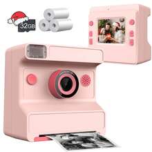 Aparat do natychmiastowych wydruków dla dzieci, prezent 2 w 1 do mediów społecznościowych: wielofunkcyjny aparat natychmiastowy dla dorosłych i dzieci z technologią bezatramentową – natychmiastowe robienie i drukowanie zdjęć/filmów w jakości 1080P HD, kreatywne filtry i naklejki, idealny w podróży, na imprezach, na Boże Narodzenie, na urodzinach – gotowy prezent dla niego, dla niej, nastolatków, par i przyjaciół (zawiera papier fotograficzny, akumulator 1300 mAh) [Aparat do natychmiastowych wydruków i przenośna drukarka]