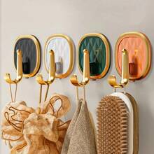 4-Pack No-Drilling Self-Adhesive Hooks For Backpacks, Kitchen, Bathroom, Key Rings & Clothes | Strong Hold, Seamless Design, Utility Hooks - White4pcs - Xem 3