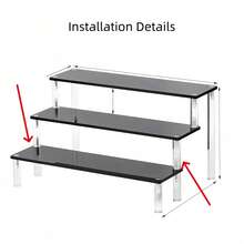 1 pieza Estantería de exhibición de cosméticos de acrílico multifuncional, de gran capacidad y de diseño minimalista moderno en color negro, adecuada para almacenar perfumes, figuras, lápices labiales y cosméticos, ideal para dormitorio, sala de estar, cocina, también perfecta para organizar la playa, el baño y el dormitorio, un gran regalo de vacaciones para familiares y amigos