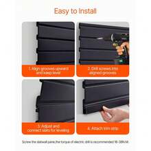Modular 4x4 Ft PVC Slat Wall Paneling - Black Garage Storage Solution For Organizing Tools And Accessories - Multicolor - View 3