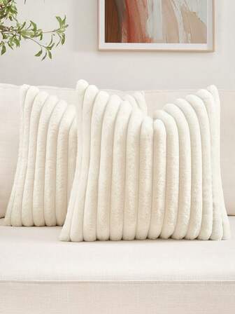 1pc Solid Color Plush Cushion Cover, Multi-Color Options, Warm And Comfortable, Plush Surface, Zipper Closure, Suitable For Living Room, Bedroom, Party Decoration,Insert Not Included, Fits 12x20/16x16/18x18 Inch, Machine Washable, Autumn Decor, Winter Decor, Room Decor