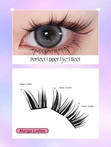 Asiteo 60pcs C-Curl Flirty Anime Fairy Lashes With Wings, Fluffy Natural Look, Thick, Reusable, Enlarging Eyes, Cartoon Individual False Eyelashes, Easy To Wear - C - 查看 3