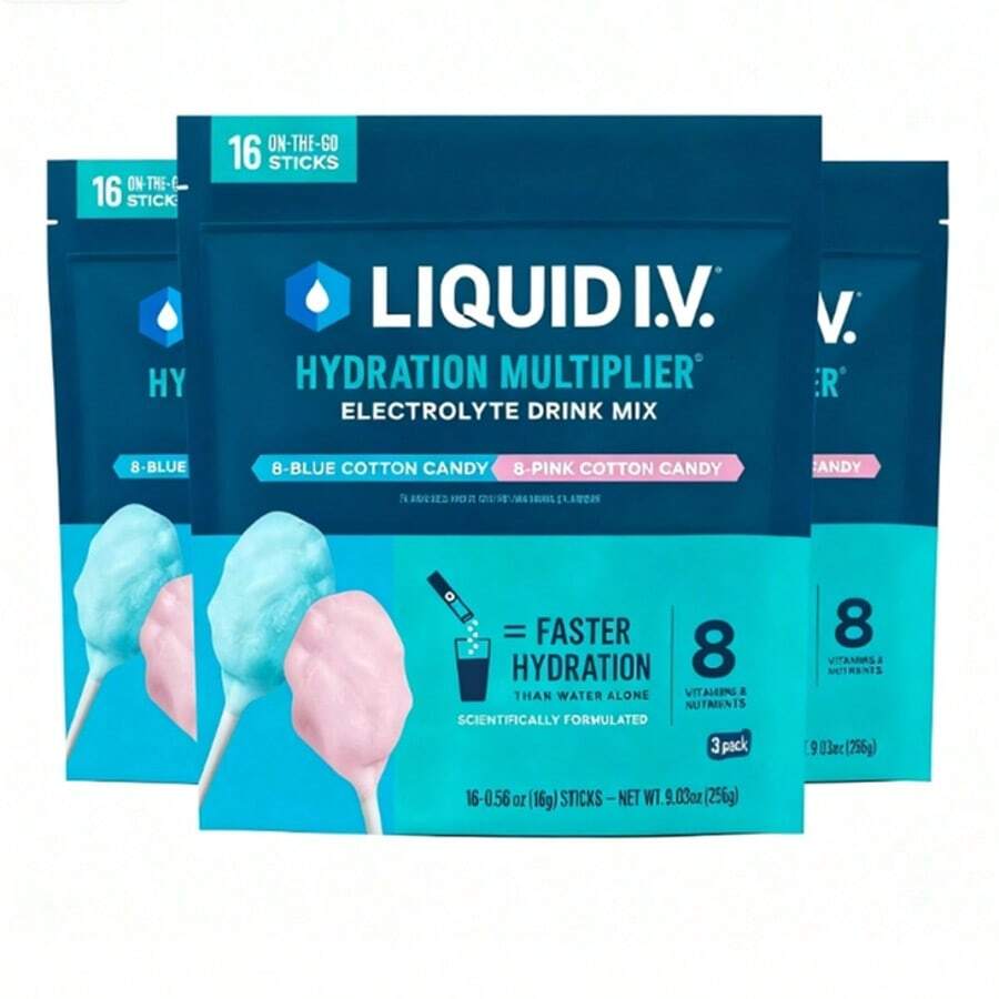 Miriyalyad Hydration Multiplier - Cotton Candy - Hydration Powder Packets | Electrolyte Powder Drink Mix | Convenient Single-Serving Sticks | 8 Vitamins & Nutrients | 1 Pack (16 Servings) - 3件 - 查看 1