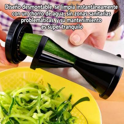 1 rallador de verduras. Diseño creativo dos en uno, textura ligera, fácil de sostener y usar, resistente a altas temperaturas y resistente a la deformación. Corta zanahorias, papas y otros ingredientes en tiras y rodajas uniformes para embellecerlos. Además, su recipiente en forma de embudo permite almacenar los ingredientes cortados de forma centralizada, reduciendo la carga en la cocina.