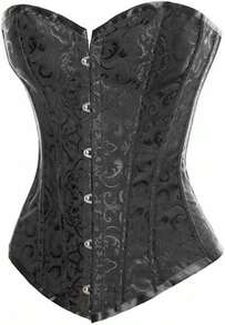 Women's Waist Cincher Bustier Boned Corset With  Design In 2025 - Black - View 3