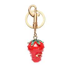 3D Delicious Fruit Red Strawberry Pendant Keychain Cute Strawberries Strings Charms Keyring For Men Women Key Holder Backpack Handbag Ornament Accessories Gift Trinket - Gold - View 18