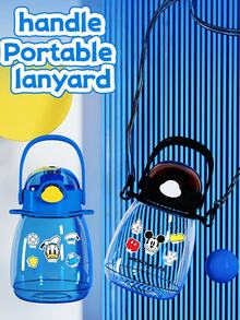 Disney 1 PIEZA Taza grande de 1000ml/34oz con diseños autorizados de , , Princesa , con dos pajitas y asas portátiles, dos métodos de bebida con cordones ajustables, con pegatinas DIY aleatorias, regalo de Navidad, Halloween, Acción de Gracias, cumpleaños (algunas partes pueden ser aleatorias)