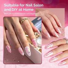 2Pcs Chrome Nail Powder For Gel Nails, Pearl And Aurora Powder Mirror Effect Pigment Pearlescent Mermaid Pigment Pearl Glitter For Home DIY Salon Use{"Color_name":"PearlandAurora"} - 皮爾蘭奧羅拉 - 查看 7