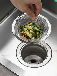 1pc Lightweight Kitchen & Bathroom Sink Drain Filter, For Vegetables & Debris, Hair Catcher For Bathroom Drain, Rust-Resistant, Easy To Clean, Durable, With Small Handle For Easy Removal And Cleaning To Keep Sink Fresh And Clean