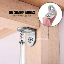 Soportes de Esquina en L, 50 pack Soportes de Acero Inoxidable en L para Estantes 90 Grados, con Tornillos Soporte de Esquina de Metal, Soporte de Angulo Recto Pequeo 20mm - 20 mm - Ver 4