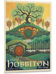 OJAFBUJA Middle Earth Vintage Travel Poster Mordor Metal Tin Sign Wall Art Vintage Sign For Home Coffee Shop Kitchen Bedroom Cafe Bar Wall Decor 8x12 Inch - 海報風格-7 - 查看 1