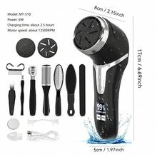 10 In 1 Electric Foot Grinder Callus Remover Professional Pedicure Machine Rechargeable Foot File Heel Dead Skin Scrubber With 3 Heads 1500mAh - Black - View 12