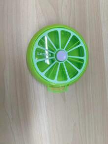 2025 New Portable Mini 7-Compartment Fruit Shaped Rotating Transparent Pill Organizer Box Travel Essentials For Holiday Vacation Medicine Organizer Emergency Kit Pill Box For Travel For Outdoor First Aid Bag