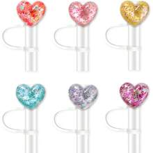 6Pcs Resin Shiny Bling Straw Topper Cover For, 10mm Straw Covers Cap For Cup 30&40oz With Tumblers (Butterfly) - Yêu - Xem 1